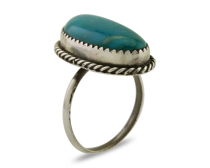 Navajo Handmade Ring .925 Silver Turquoise Artist Signed Henrietta Yesele C.80's