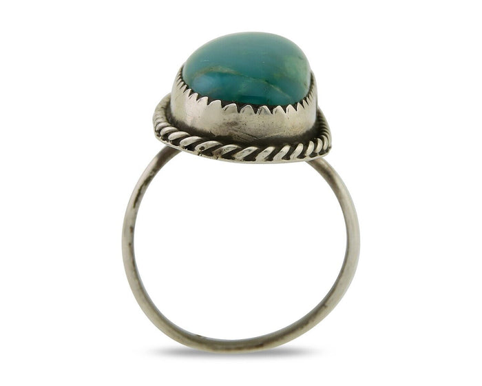 Navajo Handmade Ring .925 Silver Turquoise Artist Signed Henrietta Yesele C.80's