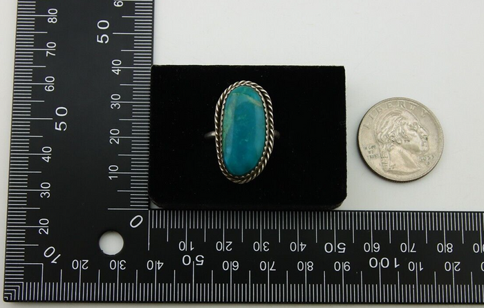 Navajo Handmade Ring .925 Silver Turquoise Artist Signed Henrietta Yesele C.80's