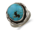 Navajo Handmade Ring 925 Silver Turquoise Native American Artist C.80's