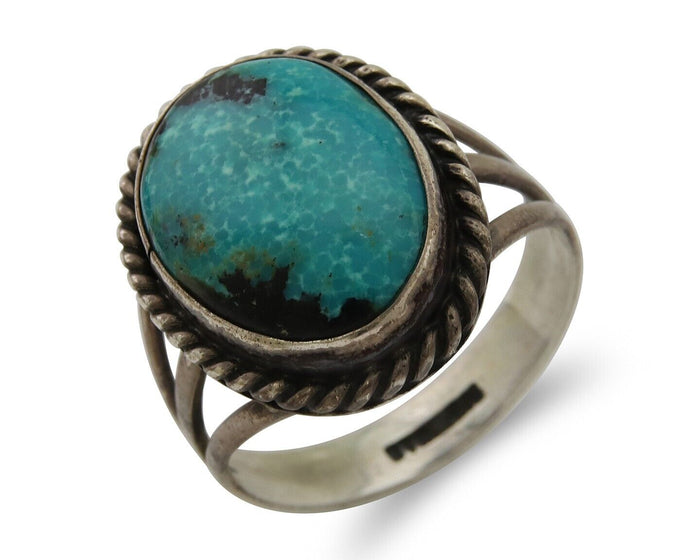 Navajo Handmade Ring 925 Silver Turquoise Native American Artist C.80's
