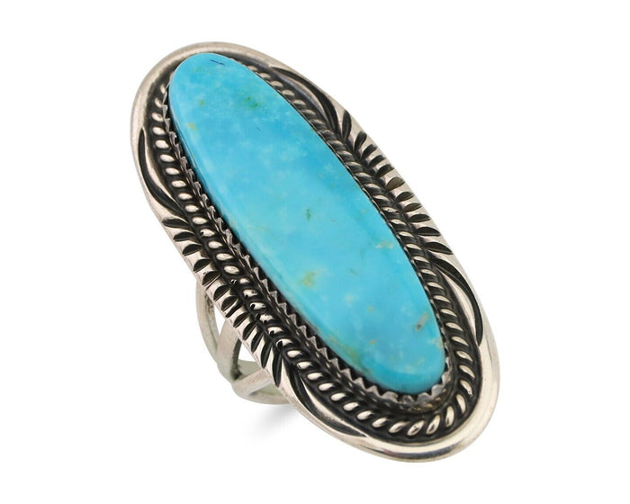 Navajo Handmade Ring 925 Silver Turquoise Native American Artist C.80's