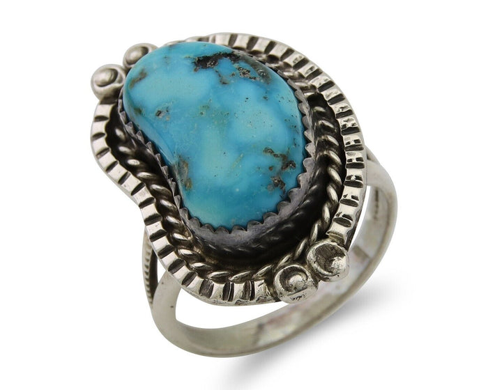 Navajo Handmade Ring 925 Silver Turquoise Native American Artist C.80's