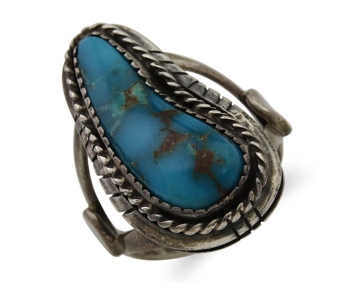 Navajo Handmade Ring 925 Silver Turquoise Native American Artist C.80's