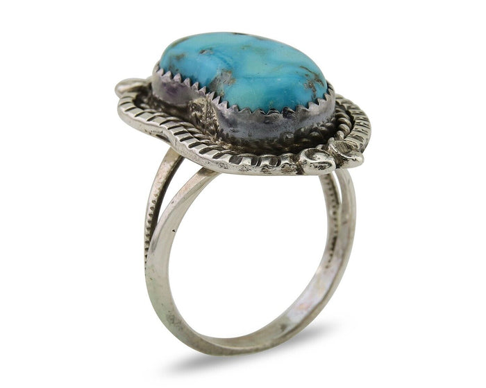 Navajo Handmade Ring 925 Silver Turquoise Native American Artist C.80's