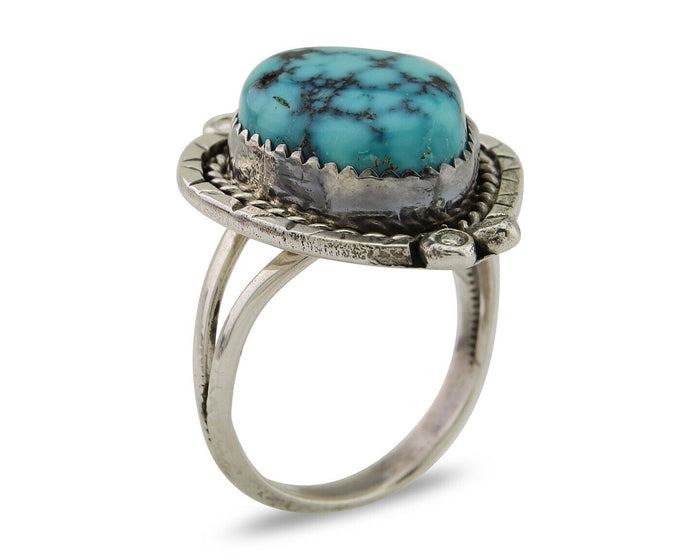 Navajo Handmade Ring 925 Silver Turquoise Native American Artist C.80's