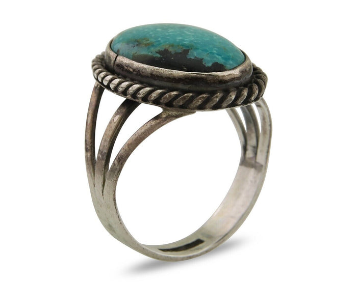 Navajo Handmade Ring 925 Silver Turquoise Native American Artist C.80's