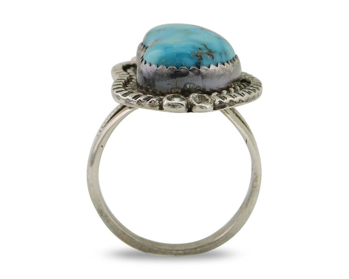 Navajo Handmade Ring 925 Silver Turquoise Native American Artist C.80's