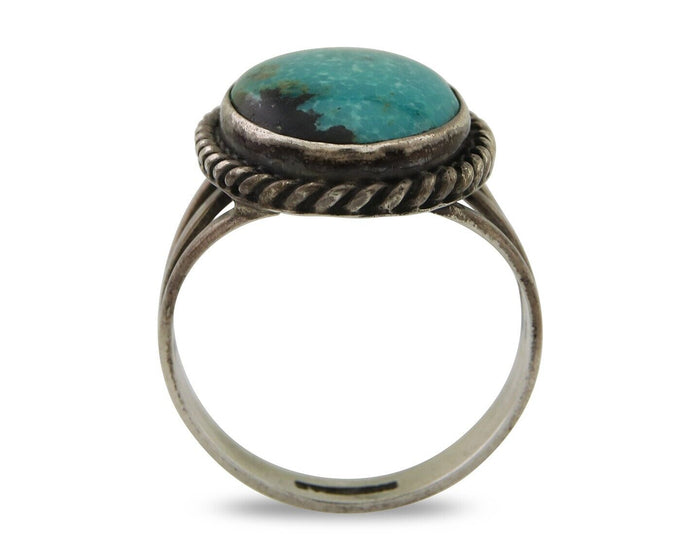 Navajo Handmade Ring 925 Silver Turquoise Native American Artist C.80's