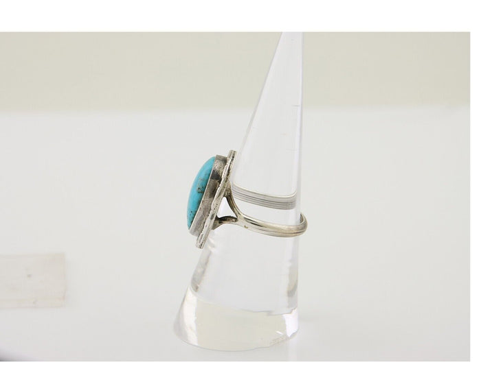 Navajo Handmade Ring 925 Silver Turquoise Native American Artist C.80's