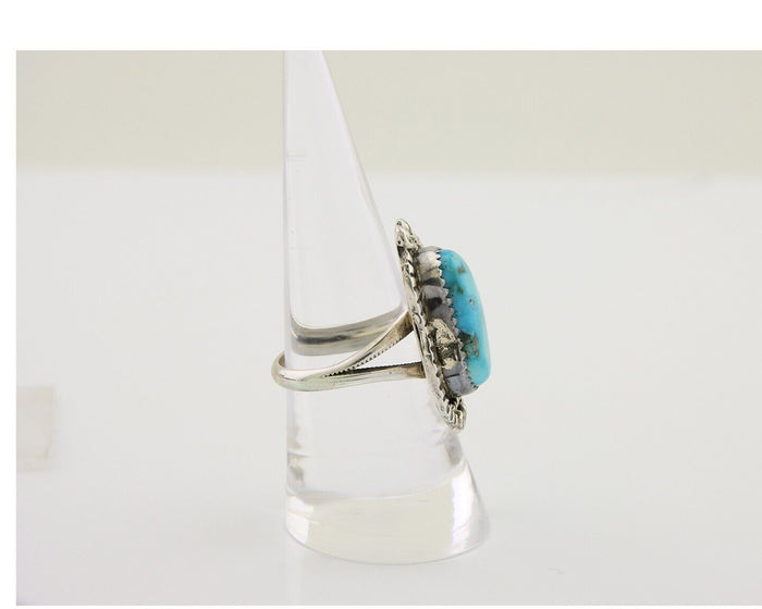 Navajo Handmade Ring 925 Silver Turquoise Native American Artist C.80's