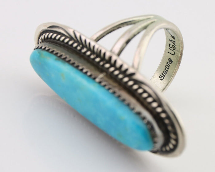 Navajo Handmade Ring 925 Silver Turquoise Native American Artist C.80's
