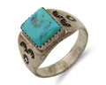 Navajo Handmade Ring 925 Silver Turquoise Native Artist C.80's