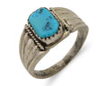 Navajo Handmade Ring 925 Silver Turquoise Native Artist C.80's