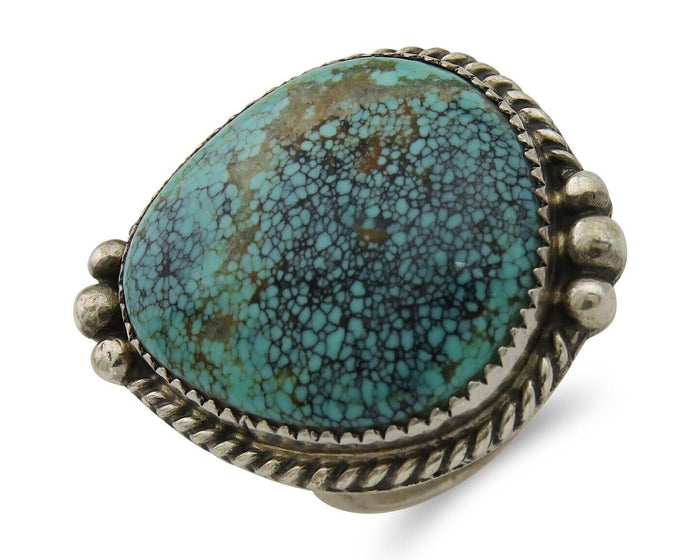 Navajo Handmade Ring 925 Silver Turquoise Native Artist C.80's