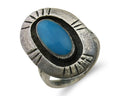 Navajo Handmade Ring 925 Silver Turquoise Native Artist C.80's