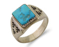 Navajo Handmade Ring 925 Silver Turquoise Native Artist C.80's