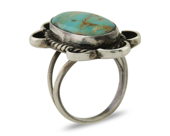 Navajo Handmade Ring 925 Silver Turquoise Native Artist C.80's
