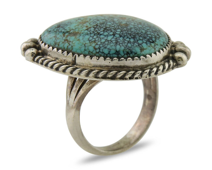 Navajo Handmade Ring 925 Silver Turquoise Native Artist C.80's