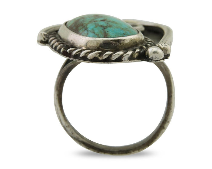 Navajo Handmade Ring 925 Silver Turquoise Native Artist C.80's