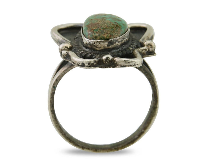 Navajo Handmade Ring 925 Silver Turquoise Native Artist C.80's