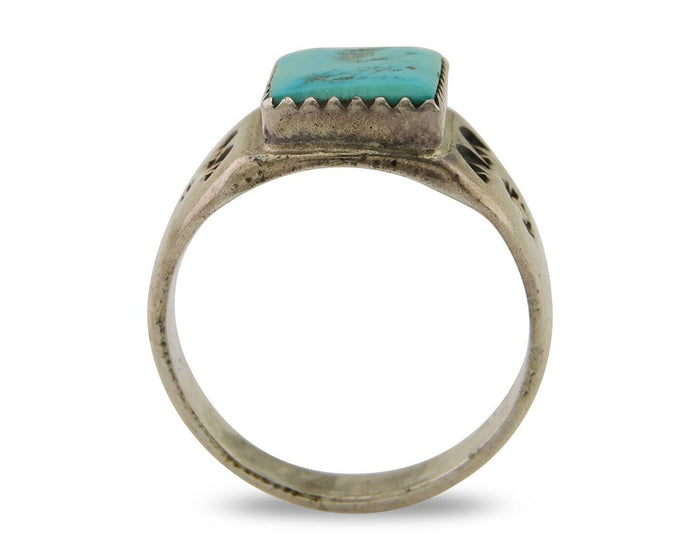 Navajo Handmade Ring 925 Silver Turquoise Native Artist C.80's