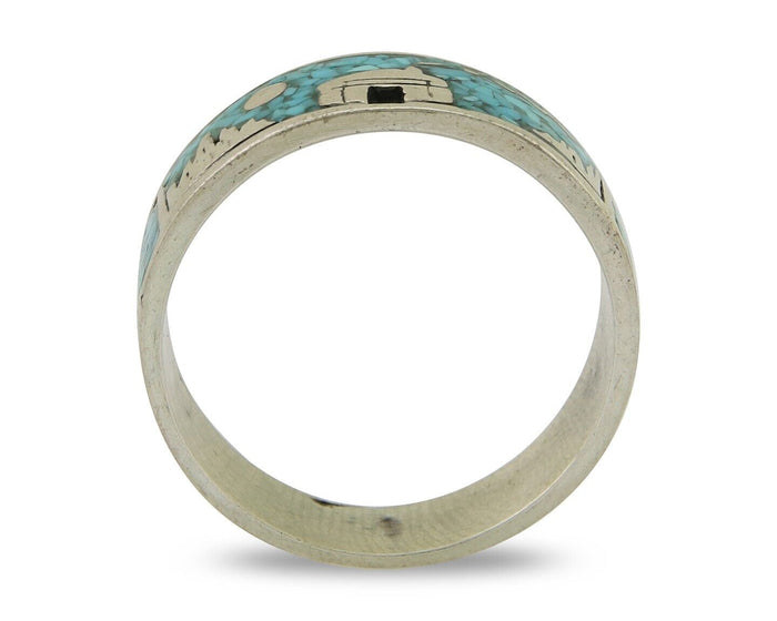 Navajo Handmade Ring 925 Silver Turquoise Native Artist C.80's