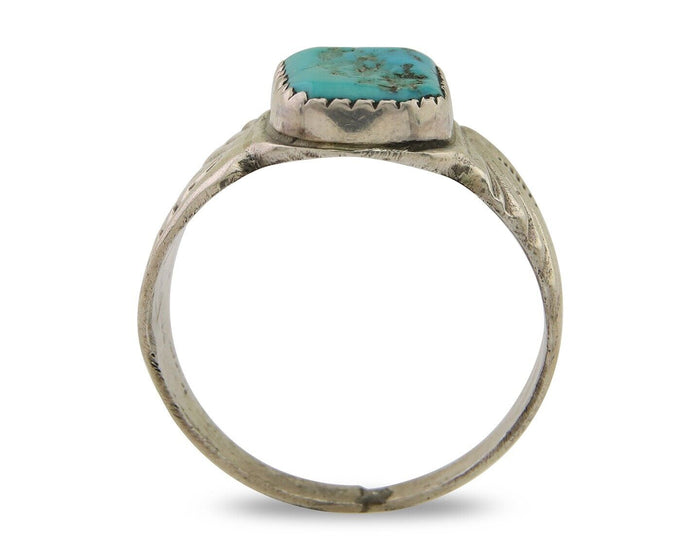 Navajo Handmade Ring 925 Silver Turquoise Native Artist C.80's