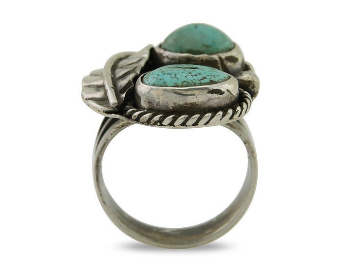 Navajo Handmade Ring 925 Silver Turquoise Native Artist C.80's