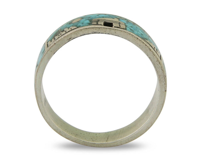 Navajo Handmade Ring 925 Silver Turquoise Native Artist C.80's
