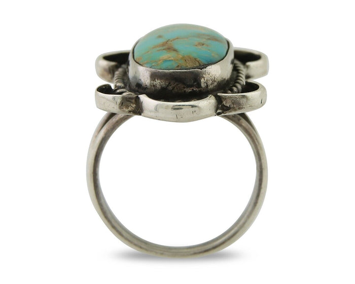 Navajo Handmade Ring 925 Silver Turquoise Native Artist C.80's