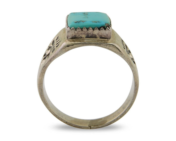 Navajo Handmade Ring 925 Silver Turquoise Native Artist C.80's