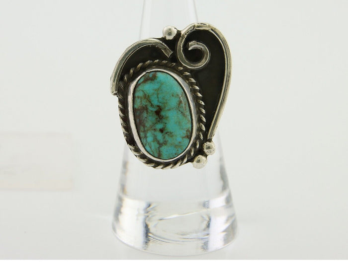 Navajo Handmade Ring 925 Silver Turquoise Native Artist C.80's