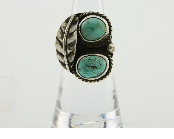 Navajo Handmade Ring 925 Silver Turquoise Native Artist C.80's
