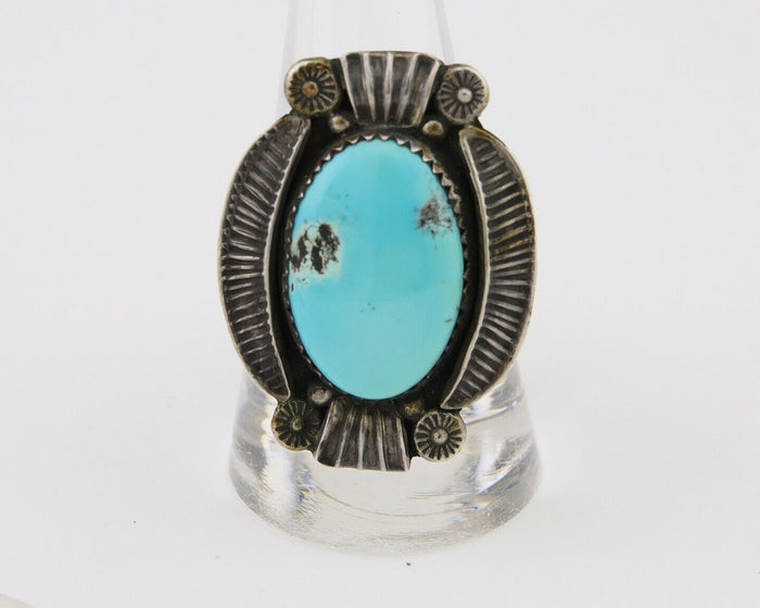 Navajo Handmade Ring 925 Silver Turquoise Native Artist C.80's