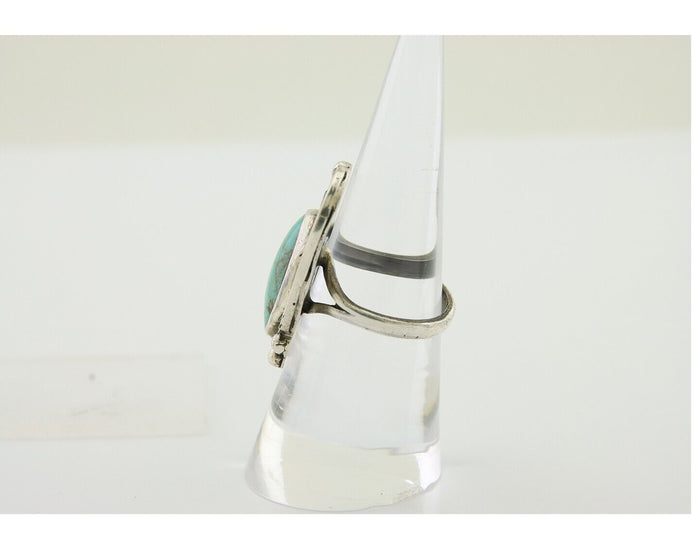 Navajo Handmade Ring 925 Silver Turquoise Native Artist C.80's