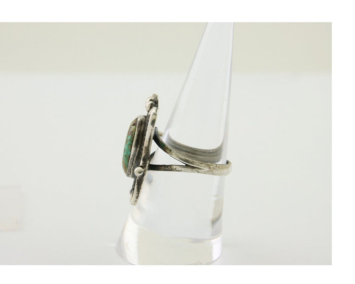 Navajo Handmade Ring 925 Silver Turquoise Native Artist C.80's