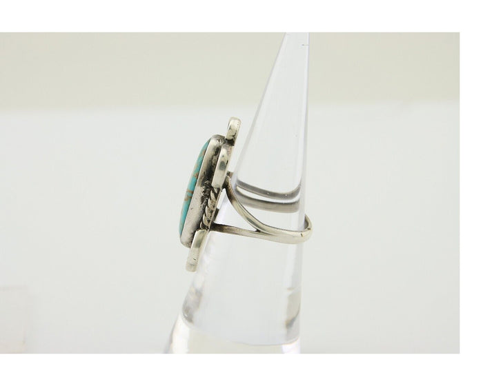 Navajo Handmade Ring 925 Silver Turquoise Native Artist C.80's