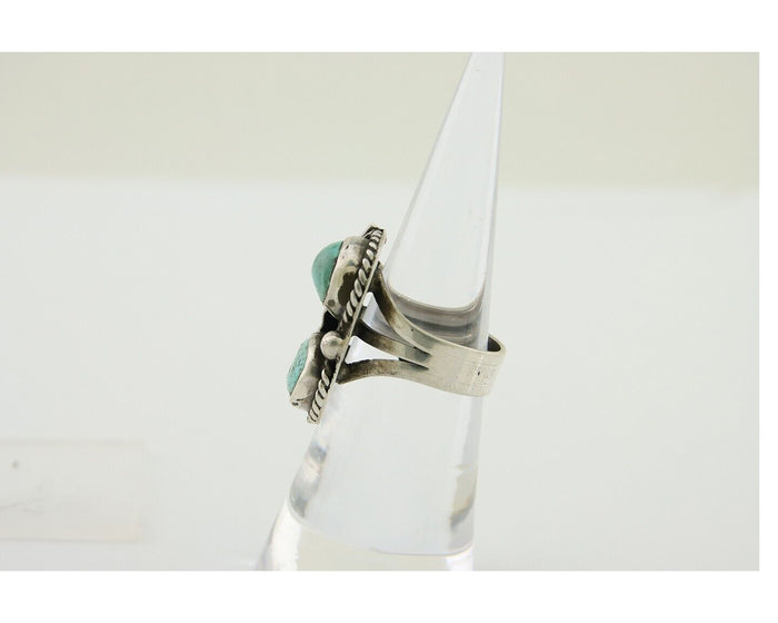 Navajo Handmade Ring 925 Silver Turquoise Native Artist C.80's