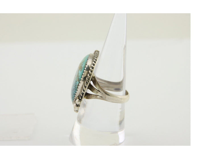 Navajo Handmade Ring 925 Silver Turquoise Native Artist C.80's