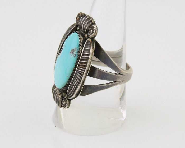 Navajo Handmade Ring 925 Silver Turquoise Native Artist C.80's