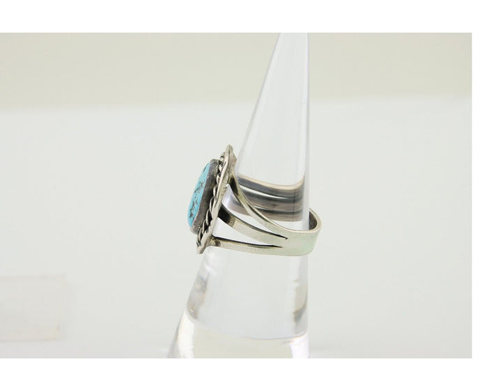 Navajo Handmade Ring 925 Silver Turquoise Native Artist C.80's