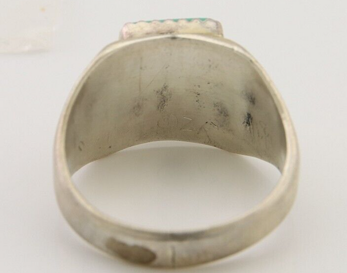 Navajo Handmade Ring 925 Silver Turquoise Native Artist C.80's