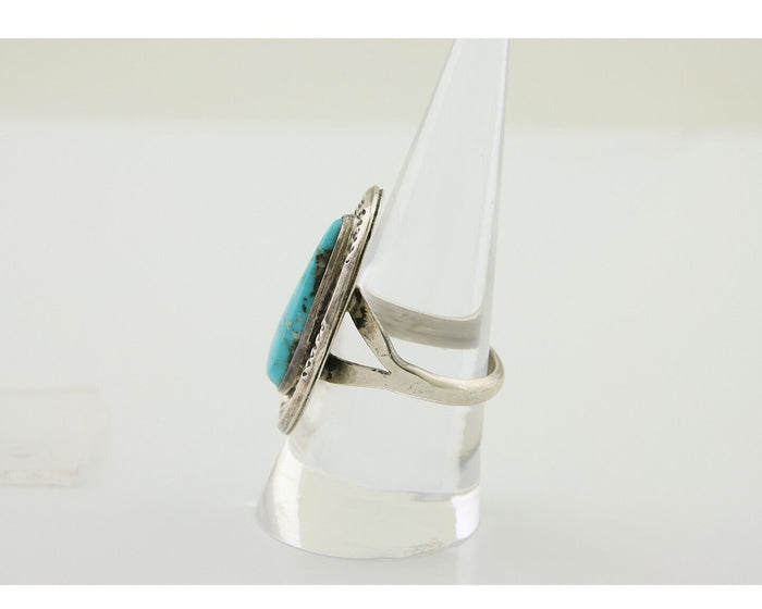 Navajo Handmade Ring 925 Silver Turquoise Native Artist C.80's