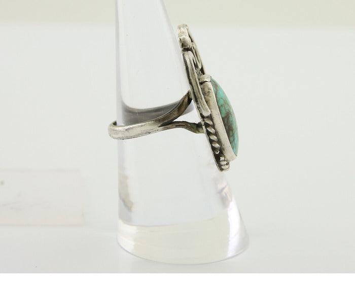 Navajo Handmade Ring 925 Silver Turquoise Native Artist C.80's