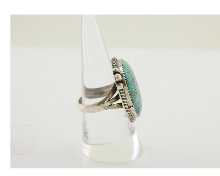 Navajo Handmade Ring 925 Silver Turquoise Native Artist C.80's