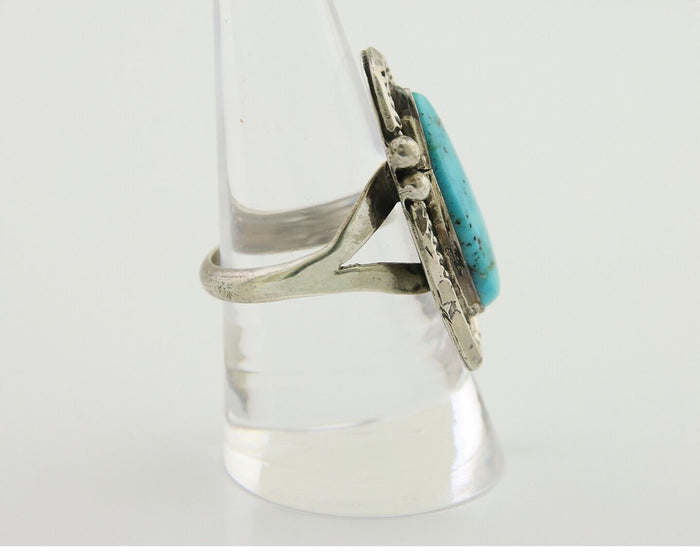 Navajo Handmade Ring 925 Silver Turquoise Native Artist C.80's