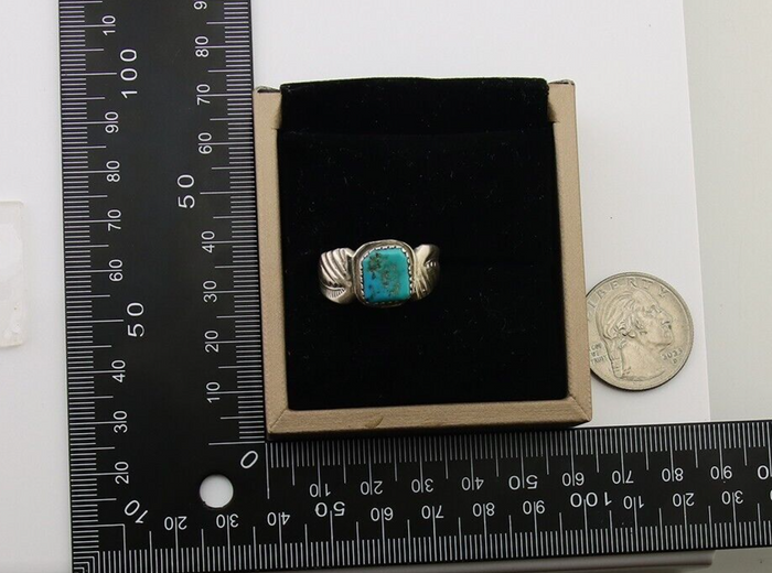 Navajo Handmade Ring 925 Silver Turquoise Native Artist C.80's