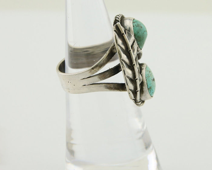 Navajo Handmade Ring 925 Silver Turquoise Native Artist C.80's