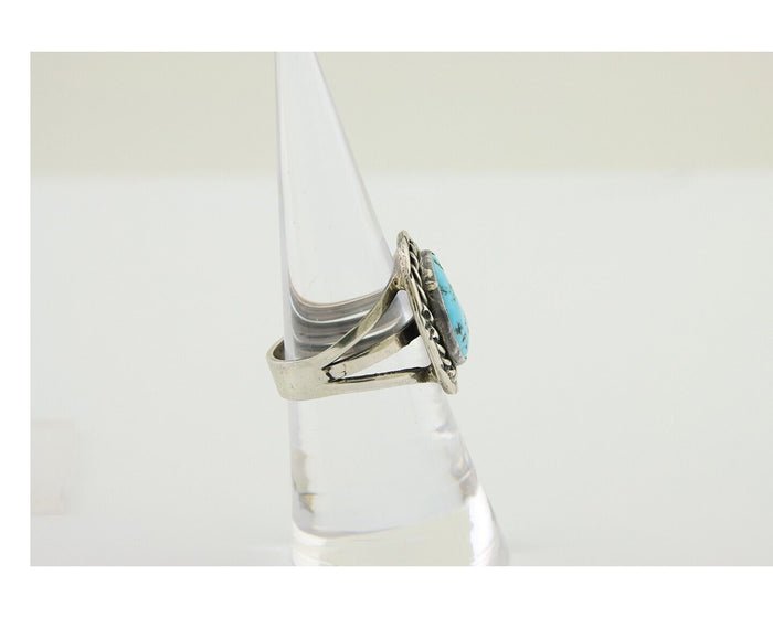 Navajo Handmade Ring 925 Silver Turquoise Native Artist C.80's